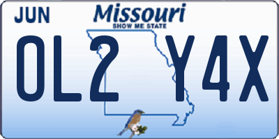 MO license plate OL2Y4X