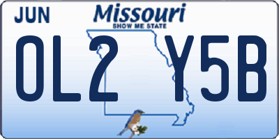 MO license plate OL2Y5B