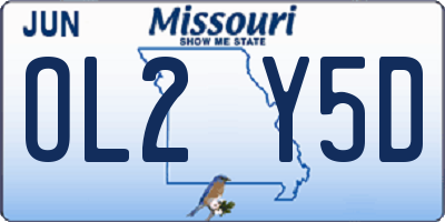 MO license plate OL2Y5D