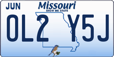MO license plate OL2Y5J
