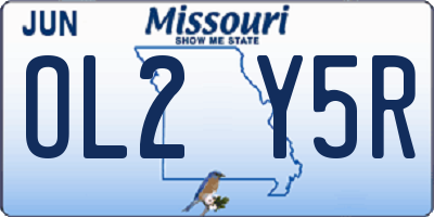 MO license plate OL2Y5R