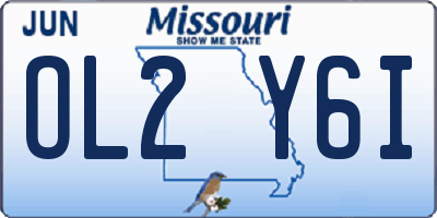 MO license plate OL2Y6I