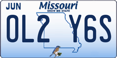 MO license plate OL2Y6S