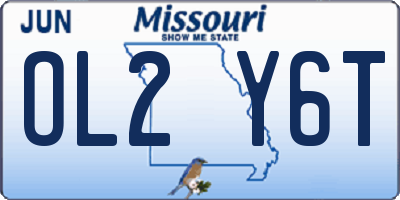 MO license plate OL2Y6T