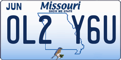 MO license plate OL2Y6U