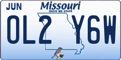 MO license plate OL2Y6W