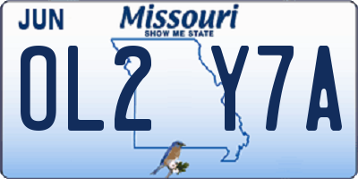 MO license plate OL2Y7A