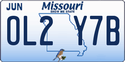 MO license plate OL2Y7B