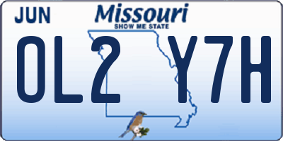 MO license plate OL2Y7H