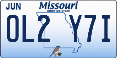 MO license plate OL2Y7I