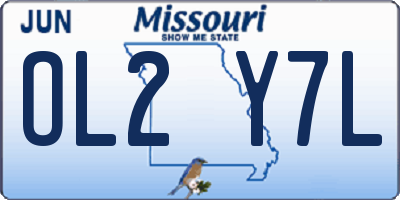 MO license plate OL2Y7L