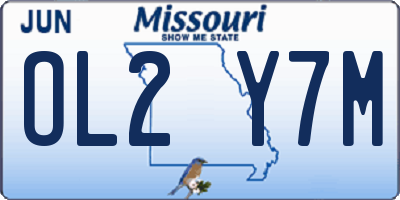 MO license plate OL2Y7M