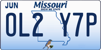 MO license plate OL2Y7P