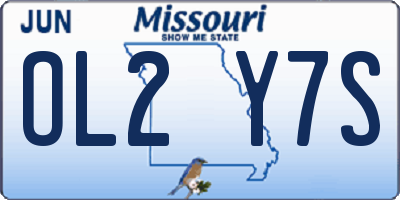 MO license plate OL2Y7S