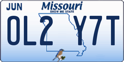 MO license plate OL2Y7T
