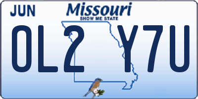 MO license plate OL2Y7U