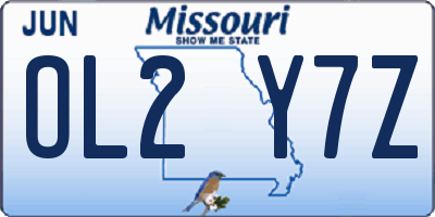 MO license plate OL2Y7Z