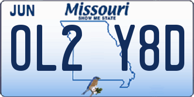 MO license plate OL2Y8D