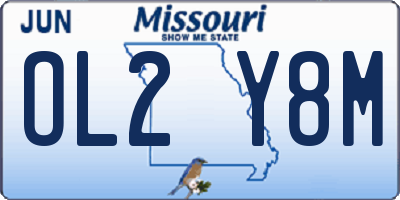 MO license plate OL2Y8M