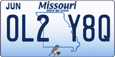MO license plate OL2Y8Q