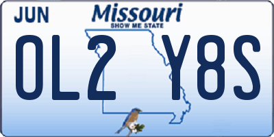MO license plate OL2Y8S