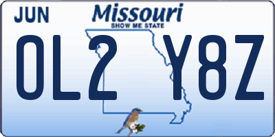 MO license plate OL2Y8Z