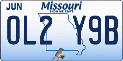 MO license plate OL2Y9B