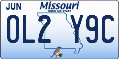 MO license plate OL2Y9C
