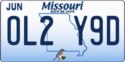MO license plate OL2Y9D