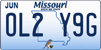 MO license plate OL2Y9G
