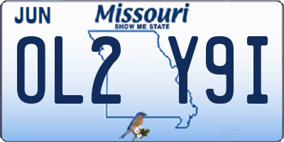 MO license plate OL2Y9I
