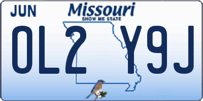 MO license plate OL2Y9J