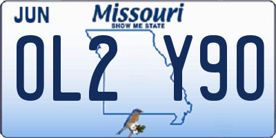 MO license plate OL2Y9O