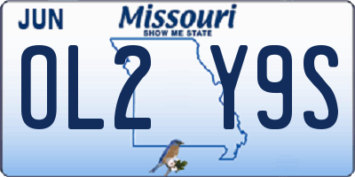 MO license plate OL2Y9S