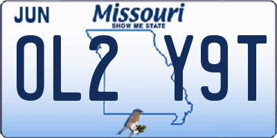 MO license plate OL2Y9T