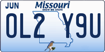 MO license plate OL2Y9U