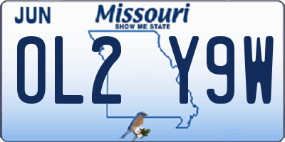 MO license plate OL2Y9W