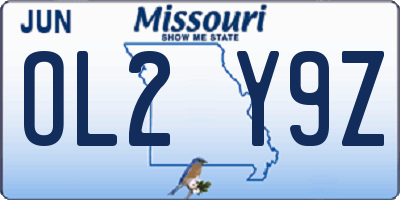MO license plate OL2Y9Z
