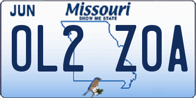 MO license plate OL2Z0A