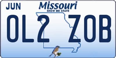 MO license plate OL2Z0B