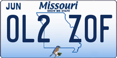 MO license plate OL2Z0F