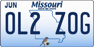 MO license plate OL2Z0G