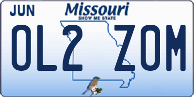 MO license plate OL2Z0M