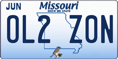 MO license plate OL2Z0N