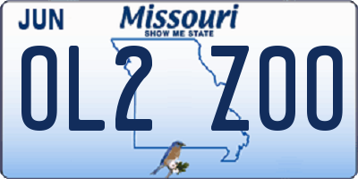 MO license plate OL2Z0O