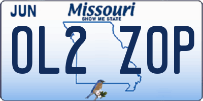 MO license plate OL2Z0P