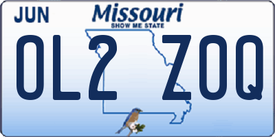 MO license plate OL2Z0Q