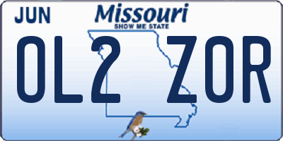 MO license plate OL2Z0R