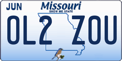 MO license plate OL2Z0U