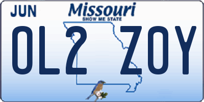 MO license plate OL2Z0Y